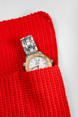 Crocheted Watch Roll Red