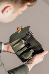 Atelier Romane × Fratello Dual watch roll Green