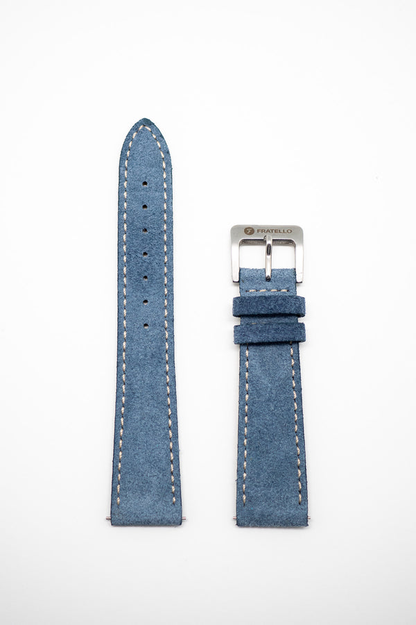 Fratello Essential Strap Suede Jeans Blue