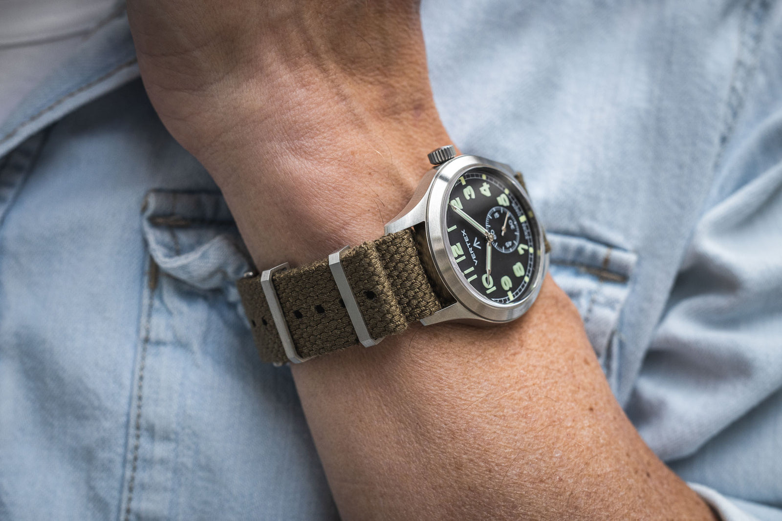 Hemp NATO Strap Khaki Fratello Shop