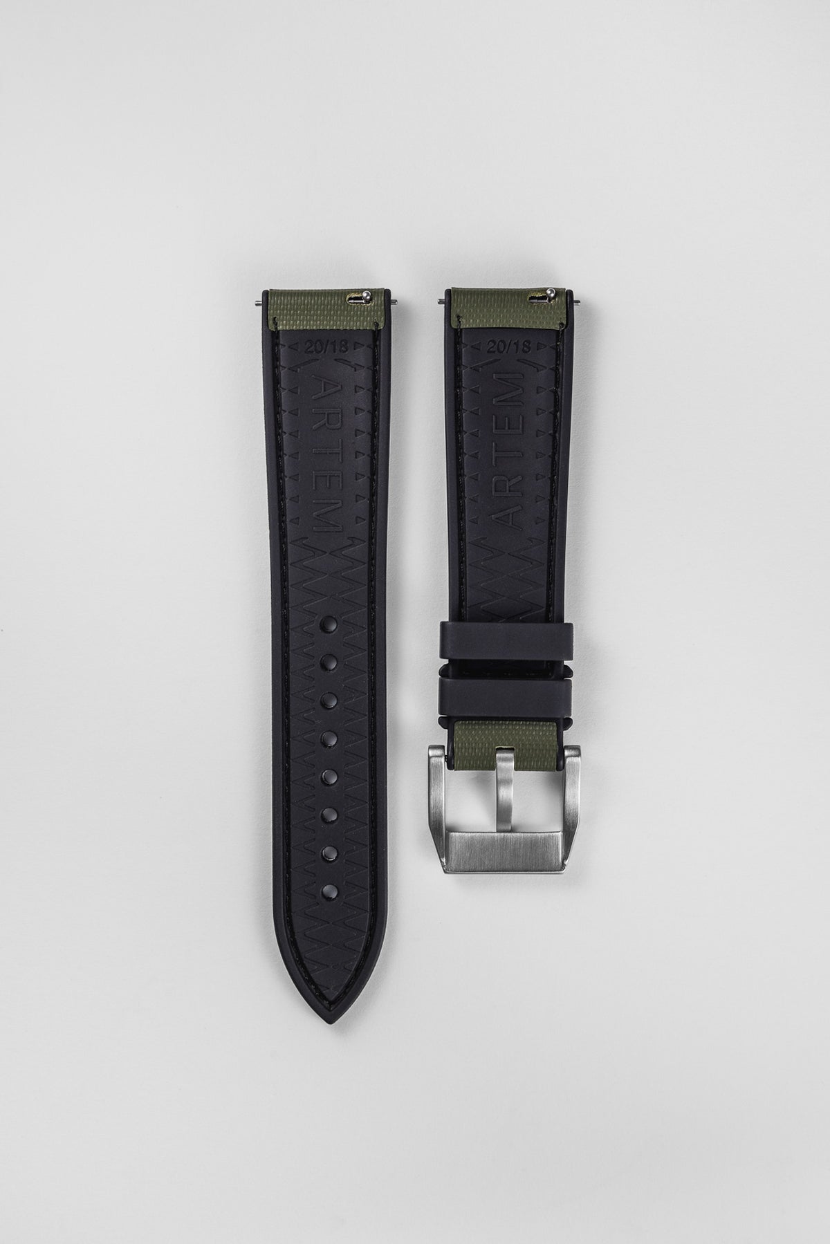 ARTEM STRAP HYDROFLEX ラバー ファブリック ベルト Artem Hydroflex Khaki Green – Fratello Shop