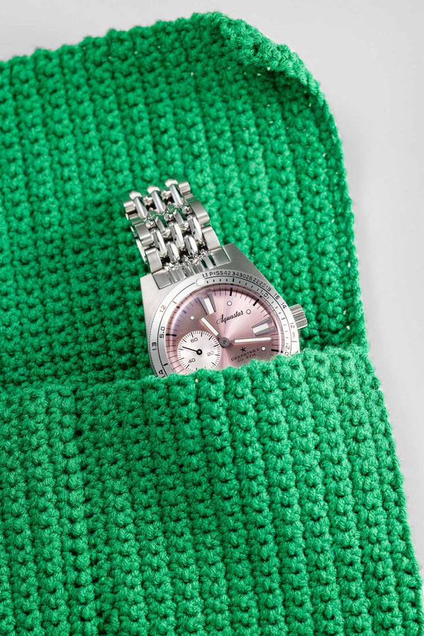 Crocheted Watch Roll Green