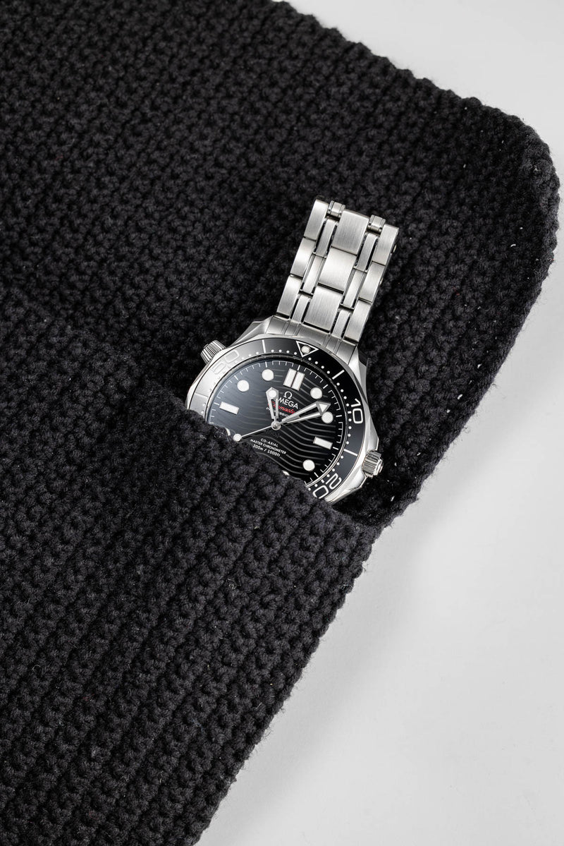 Crocheted Watch Roll Black